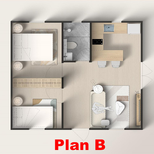 Préfabriqué Intelligent Pliable 40 m²